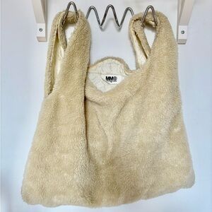 MM6 Maison Martin Margiela Beige Faux Fur Shoulder Bag